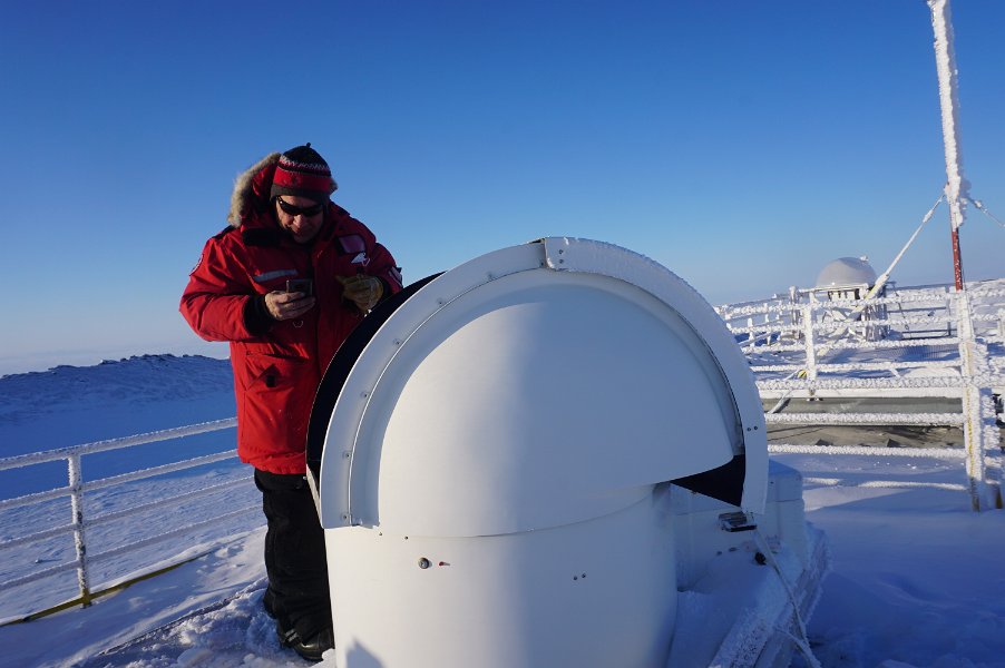 Pierre checking the Bruker FTIR sun-tracker