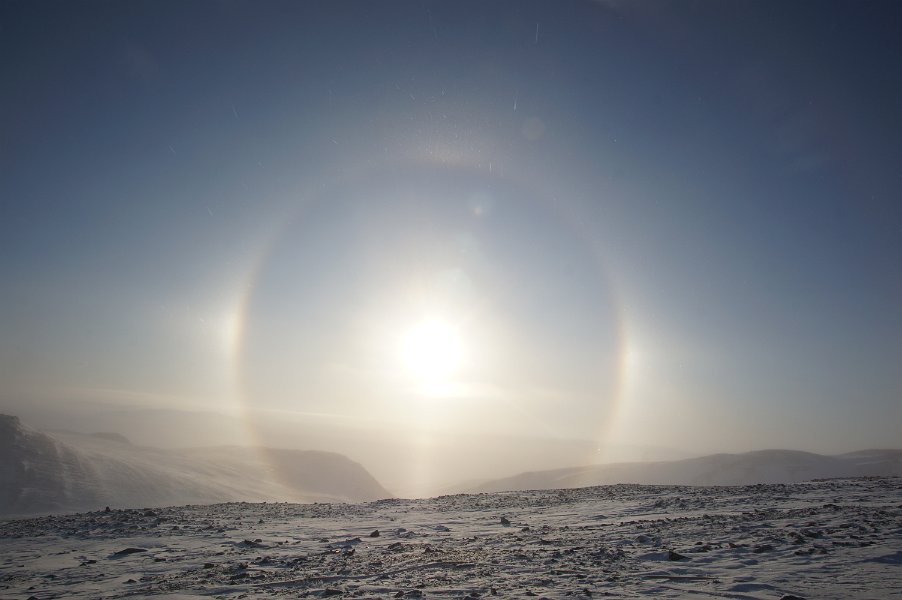 Evening sun dog