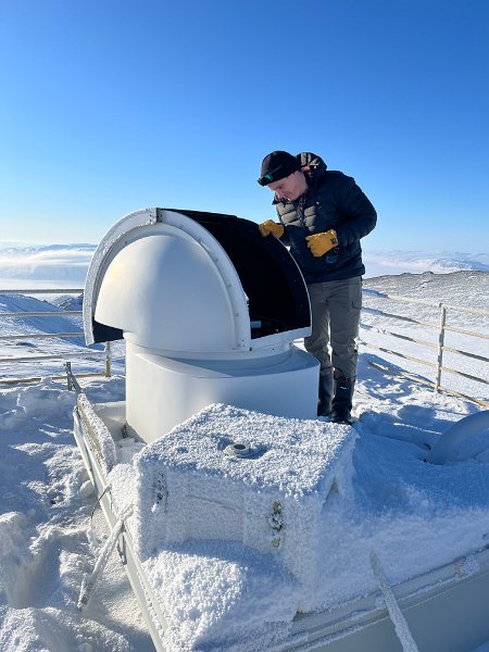 Checking on the sun tracker 