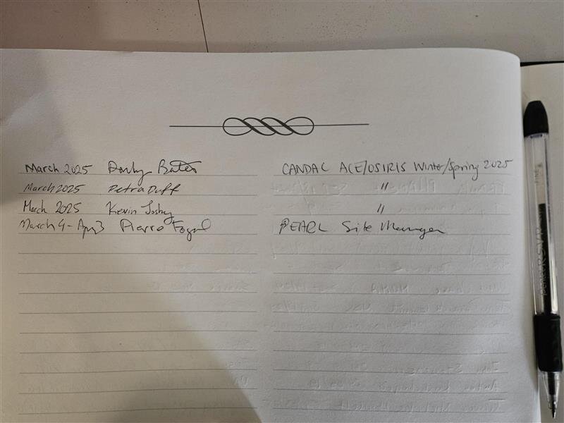 Ridge Lab Visitor Book